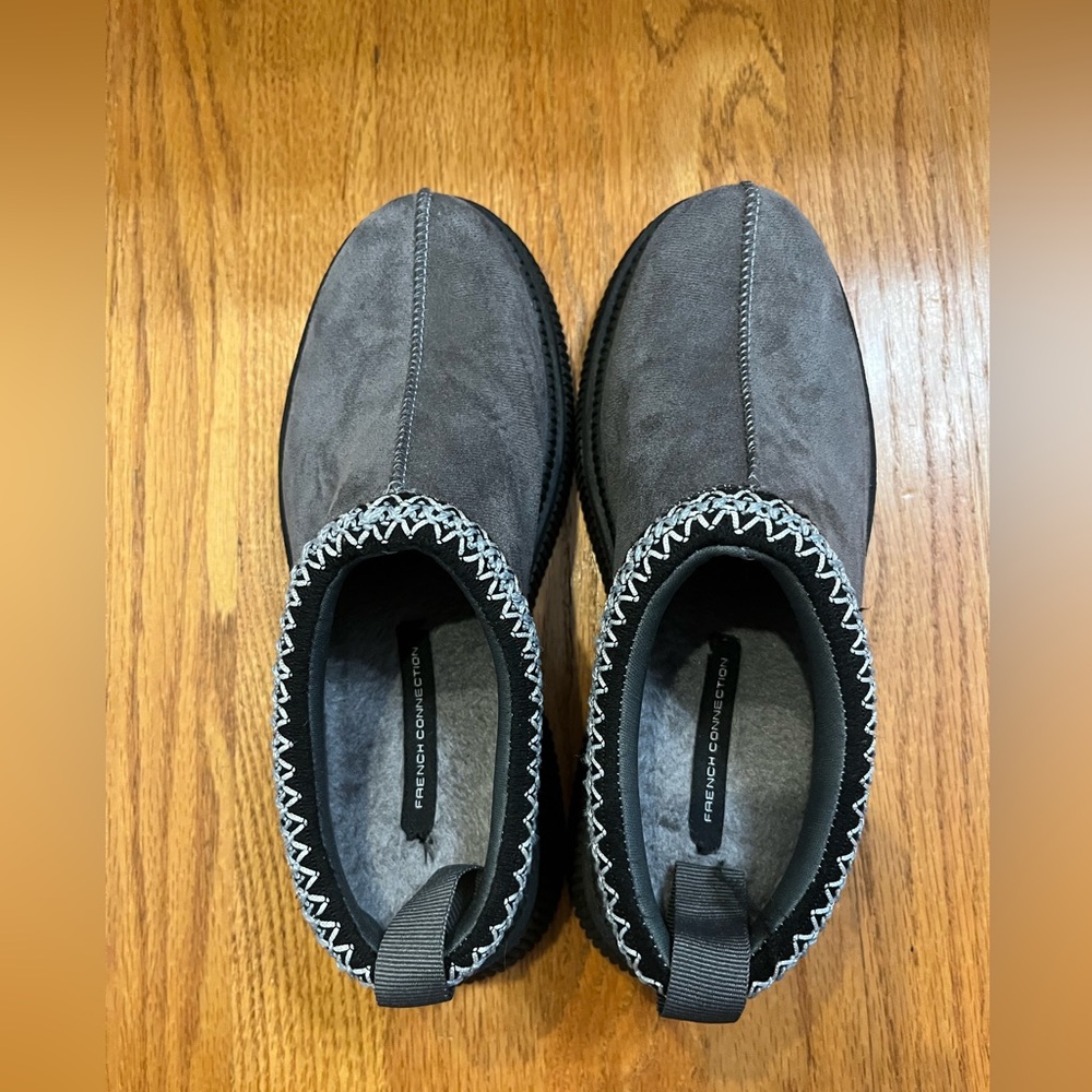 French Connection Black and Gray Women's Slippers